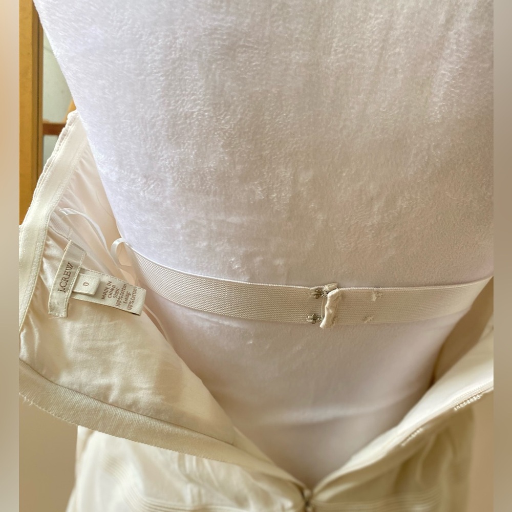 J. Crew Rugby Stripe Ginny Ivory Dress sz 0 - Picture 5 of 16